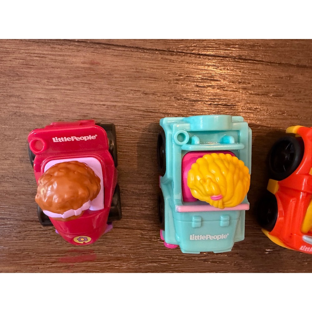 Fisher Price Little People Wheelies Unisex OS Toy Car Lot Construction Pink Teal - Picture 2 of 8